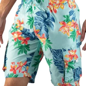 Floral Men’s Big Miles Extended-Size Swim Trunks