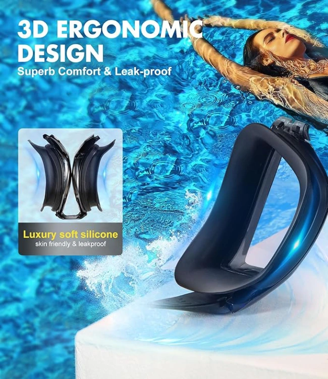 Anti-Fog Pool Goggles with UV400 Protection & No-Leak Seal - Pack of 2 - Image 3