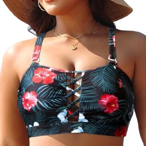 Women’s Lace-Up Swim Top for Large Bust